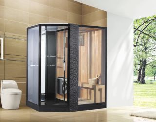 Душевая кабина Orans SR-89103RS 89103RBLH 180x130 см профиль чёрный стекло прозрачное